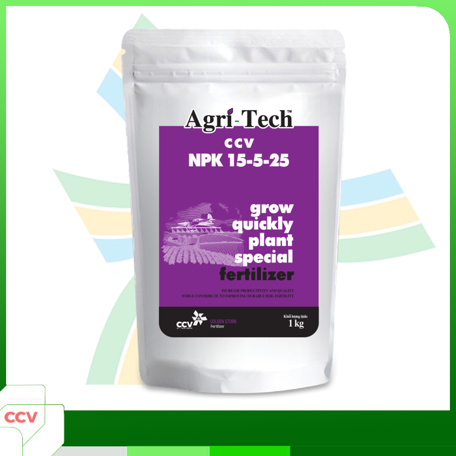 Phân bón công nghệ tháp cao NPK 15-5-25  AgriTech (1kg)