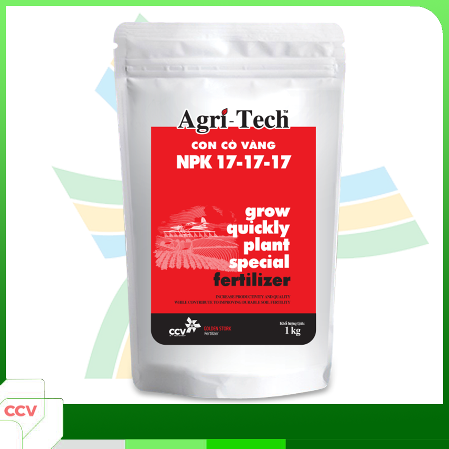Phân bón công nghệ tháp cao NPK 17-17-17 AgriTech (1kg )